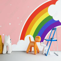 Thumbnail for Papier Peint Fille Classique <br/> Arc-en-Ciel Couleur Vive