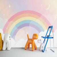 Thumbnail for Papier Peint Fille Classique <br/> Arc-en-Ciel en Pastel