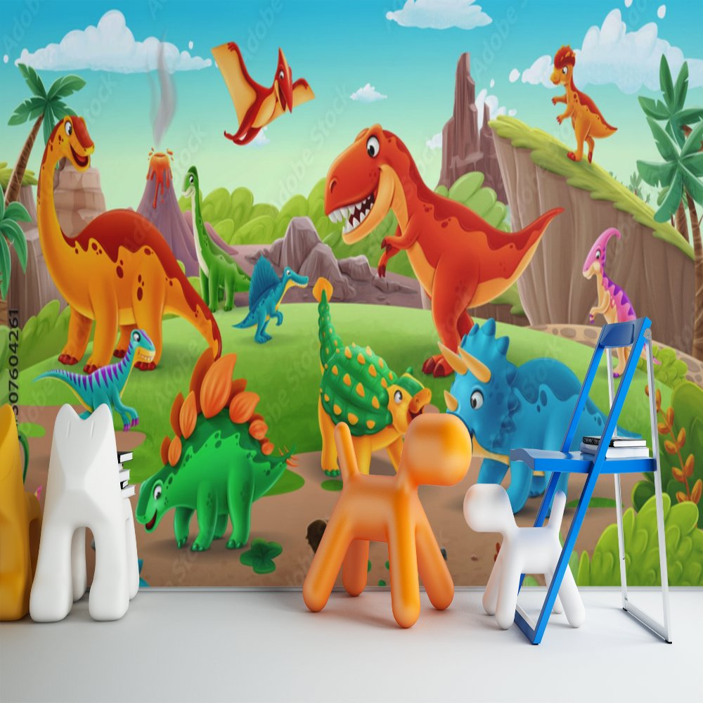 Papier Peint Dinosaure <br/>  Paysage Dinosaures