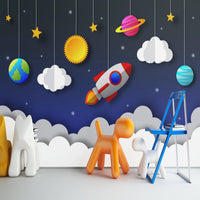 Thumbnail for Papier Peint Espace <br/> Nuage Fusée Etoile