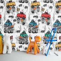 Thumbnail for Papier Peint Garçon Classique <br/> Voiture Grosses Roues