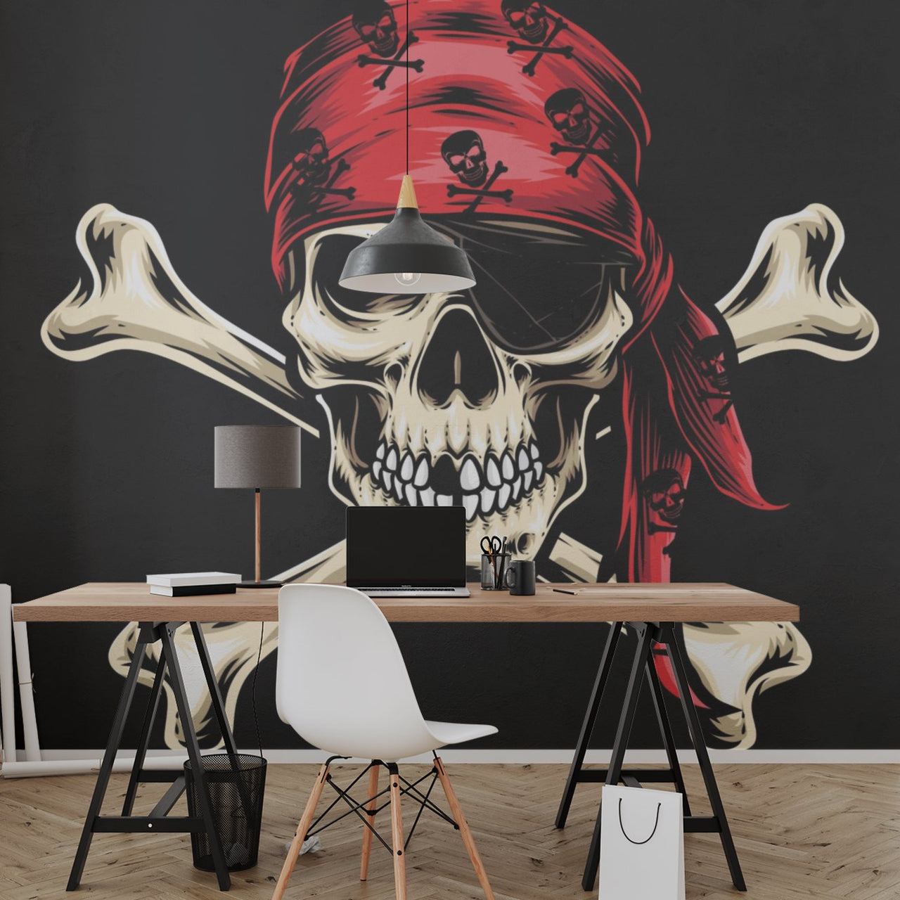 Papier Peint Pirate <br/> Bandeau Rouge