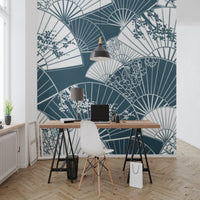 Thumbnail for Papier Peint Japonais <br/> Eventail Bleu