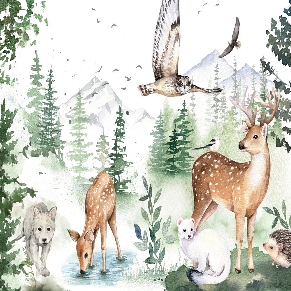 Papier Peint Animaux <br/> Esprit Forêt et Cerf
