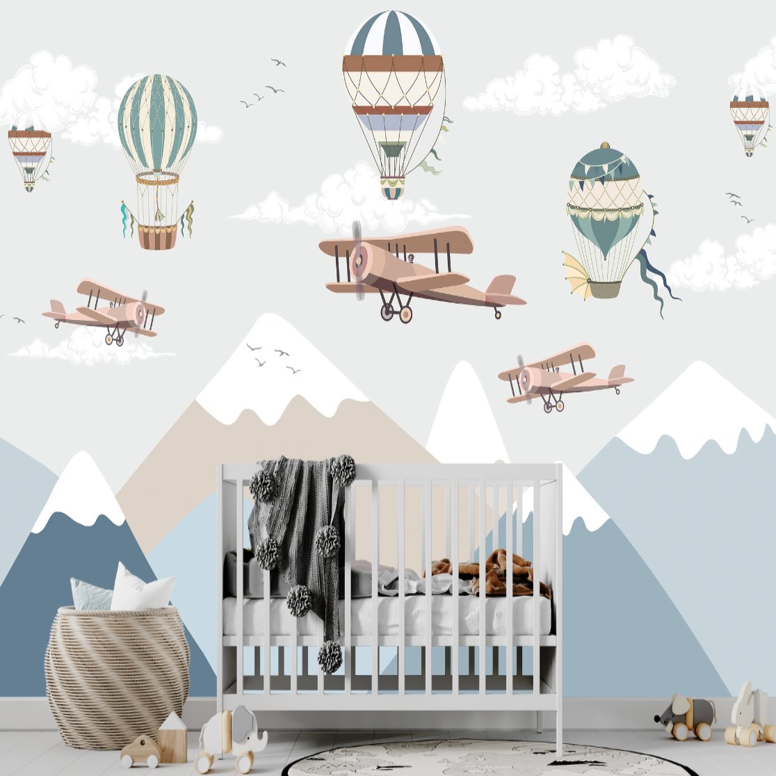 Papier Peint Avion <br/> Évasion Aérienne vers les Montagnes