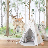 Thumbnail for Papier Peint Animaux <br/> Cerf Bois Vert
