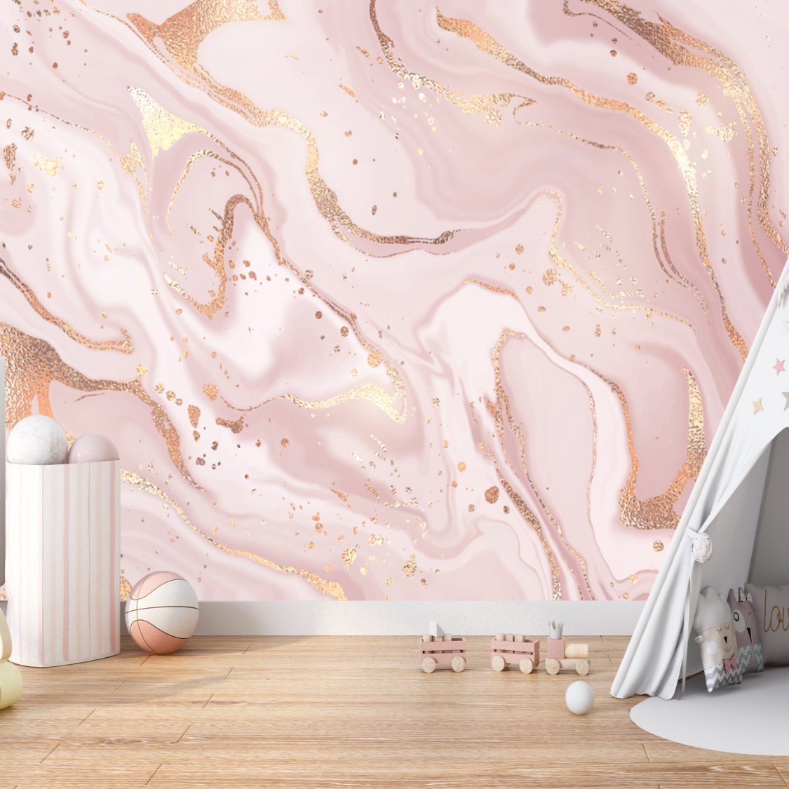 Papier Peint Marbre <br/> Effet Rose Merveille