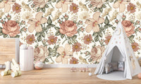 Thumbnail for Papier Peint Fleur <br/> Grosse Fleur Beige