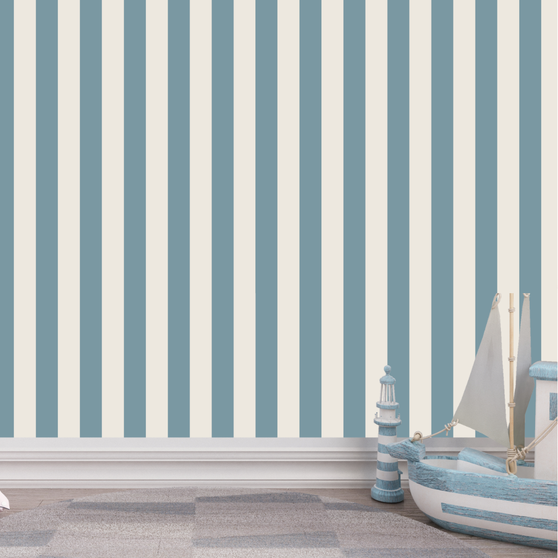 Papier Peint Rayure Bleu | Le Petit Intissé