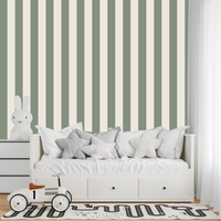 Thumbnail for Papier Peint Rayure Vert Sauge | Le Petit Intissé