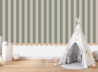Thumbnail for Papier Peint Rayure Vert | Le Petit Intissé
