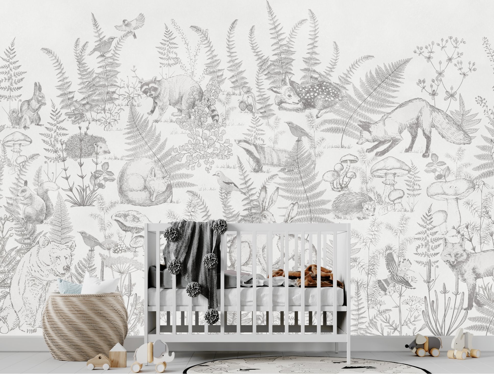 Papier Peint Animaux <br/> Forêt et Ours Mignon