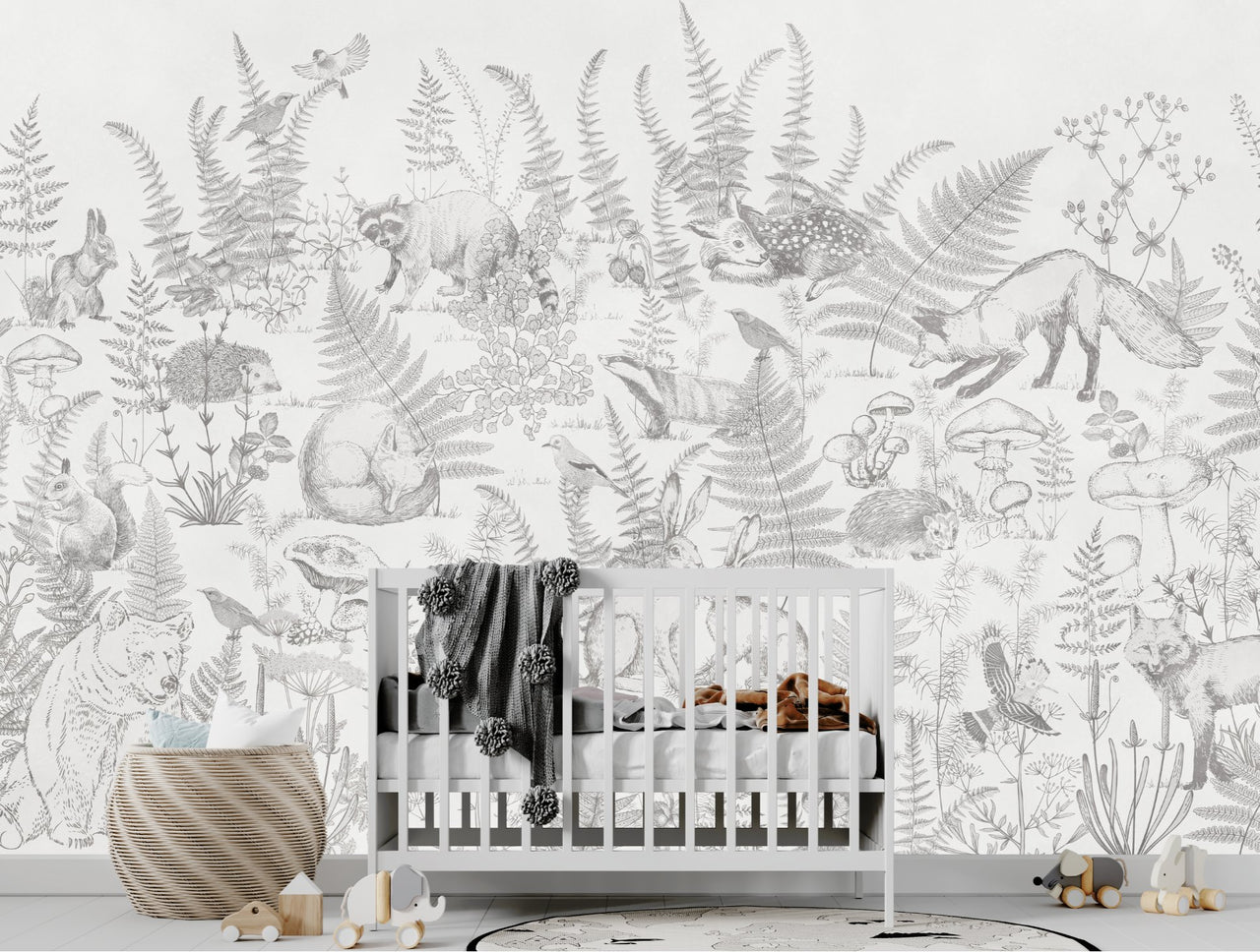 Papier Peint Animaux <br/> Forêt et Ours Mignon