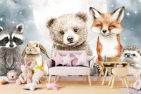 Thumbnail for Papier Peint Animaux  <br/> Petits Coquins sous la Lune