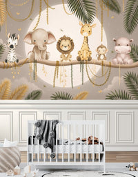 Thumbnail for Papier Peint Animaux de la Forêt Enfant | Le Petit Intissé