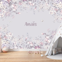 Thumbnail for Papier Peint avec Prénom <br/> Fleurie Violette