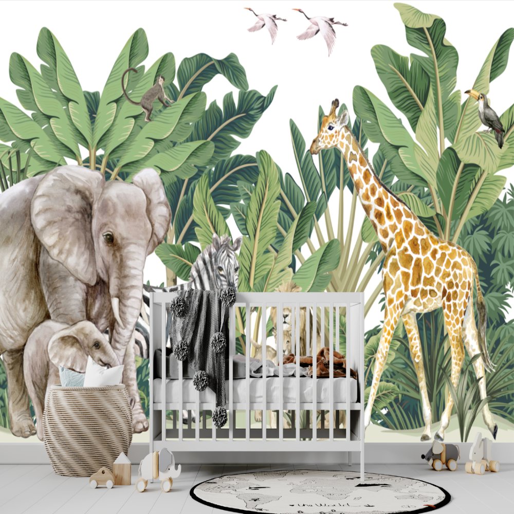 Papier Peint Animaux <br/>  Ambiance Vert et Jungle