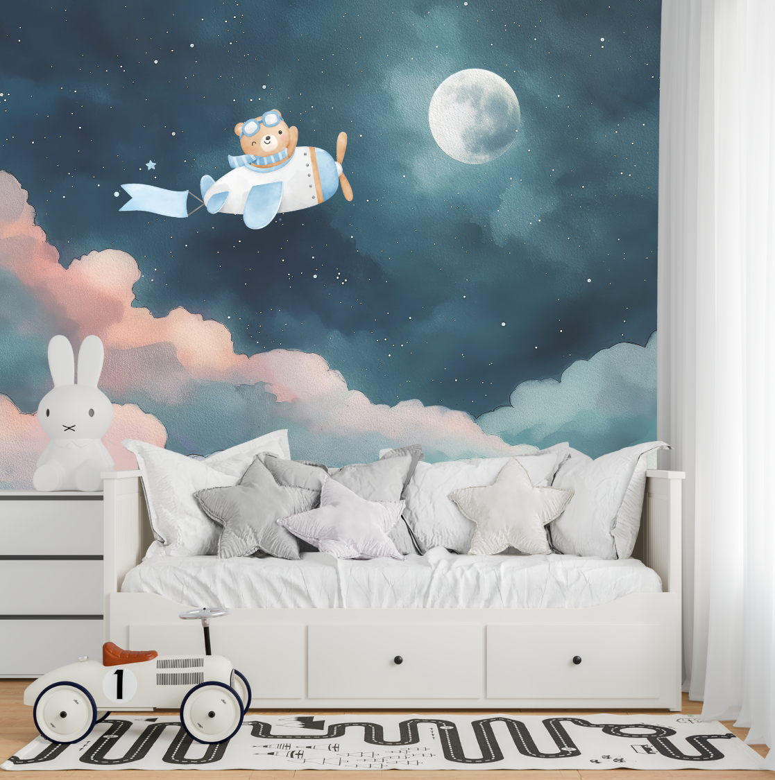 Papier Peint Chambre Enfant Nuage | Le Petit Intissé