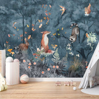 Thumbnail for Papier Peint Animaux <br/> Bleue Forêt et Copains