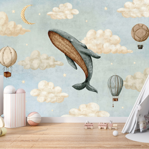 Papier Peint Panoramique Enfant Baleine | Le Petit Intissé