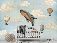 Thumbnail for Papier Peint Panoramique Enfant Baleine | Le Petit Intissé