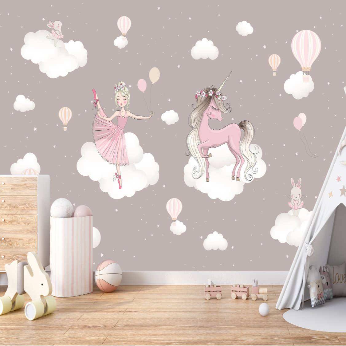 Papier Peint Licorne <br/> Rêve Magique dans les nuages