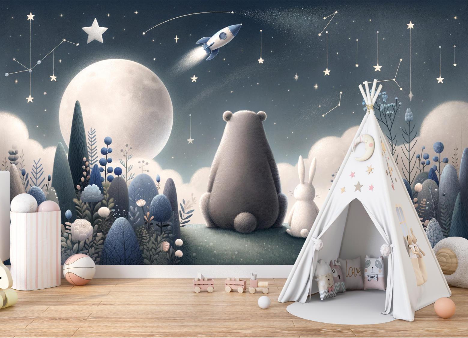 Papier Peint Espace et Planète <br/> Aventure Cosmique et Douceur