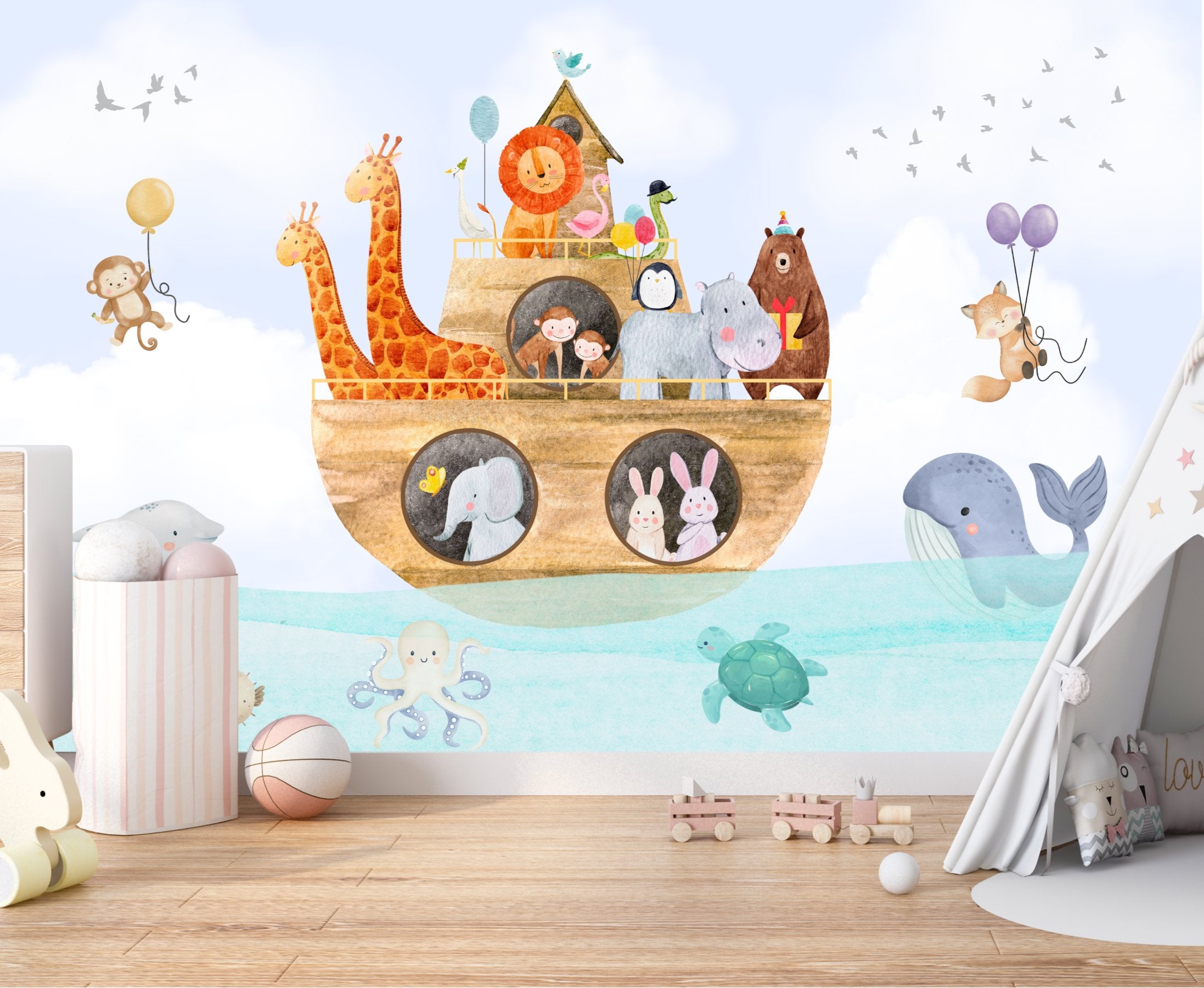 Papier Peint Marin <br/> Arche de Noé Aquatique