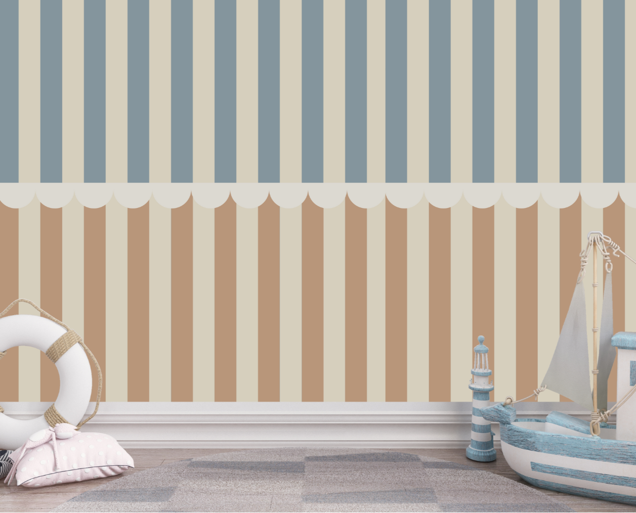 Papier Peint Rayure Bébé | Le Petit Intissé