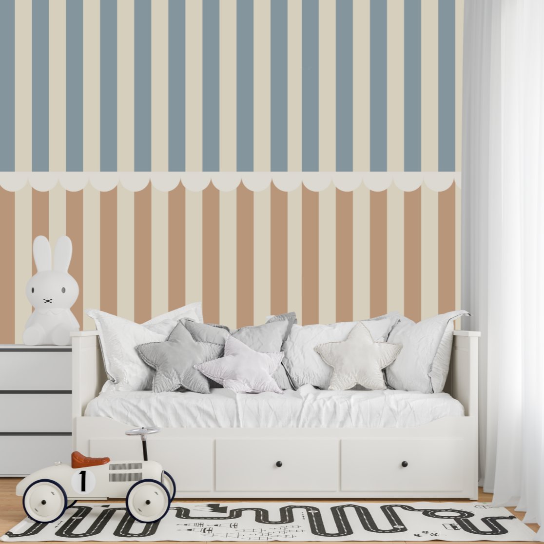Papier Peint Bébé Classique <br/> Rayure et Charme Marin