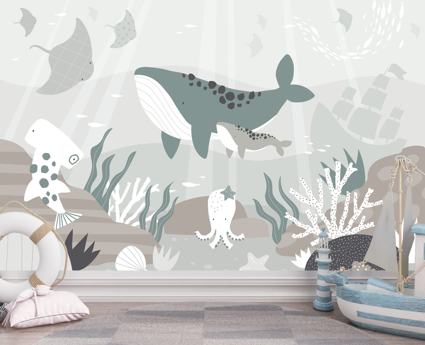 Papier Peint Marin Chambre Enfant | Le Petit Intissé