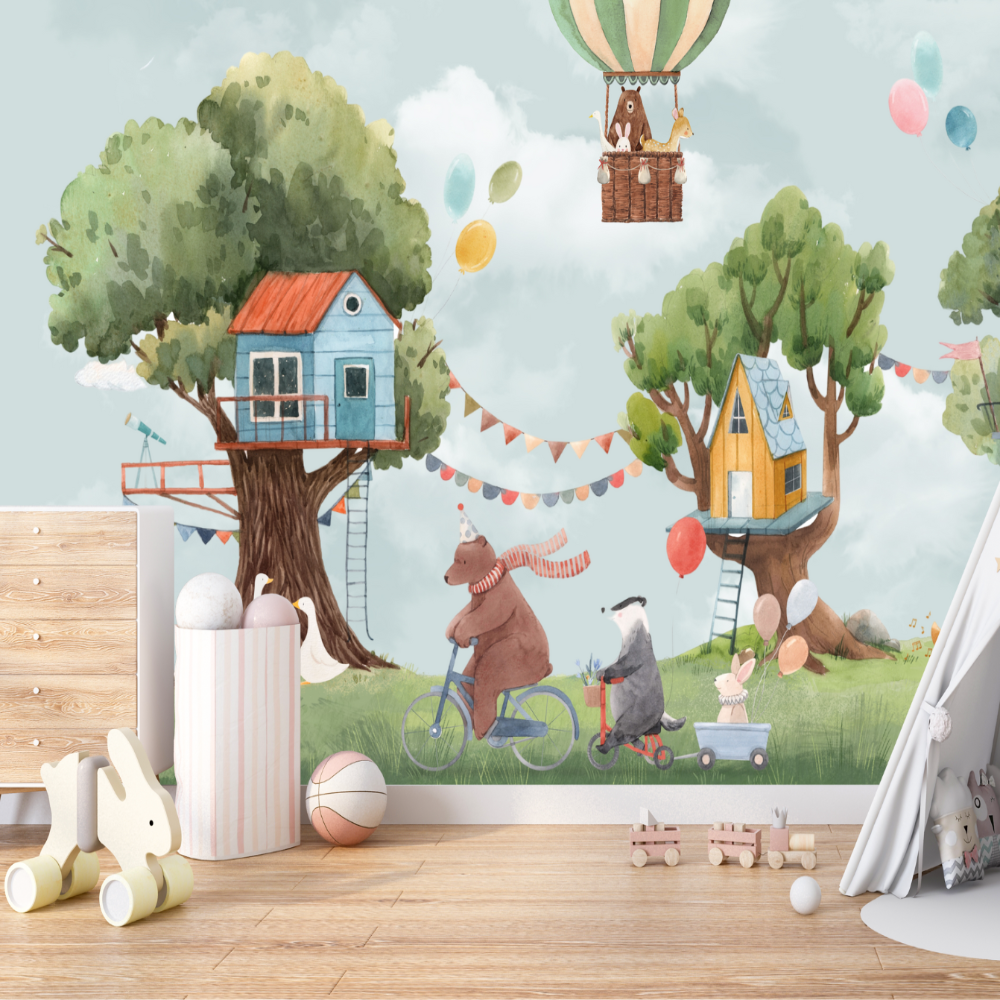 Papier Peint Panoramique Enfant Animaux | Le Petit Intissé