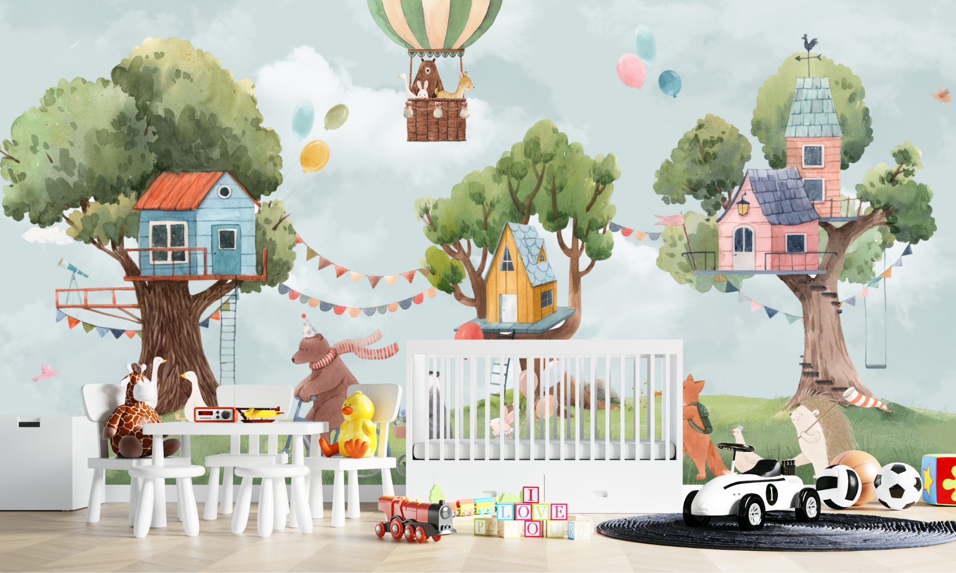 Papier Peint Panoramique Enfant Animaux | Le Petit Intissé