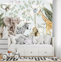 Thumbnail for Papier Peint Animaux  <br/> Elégance Eléphant et Girafe