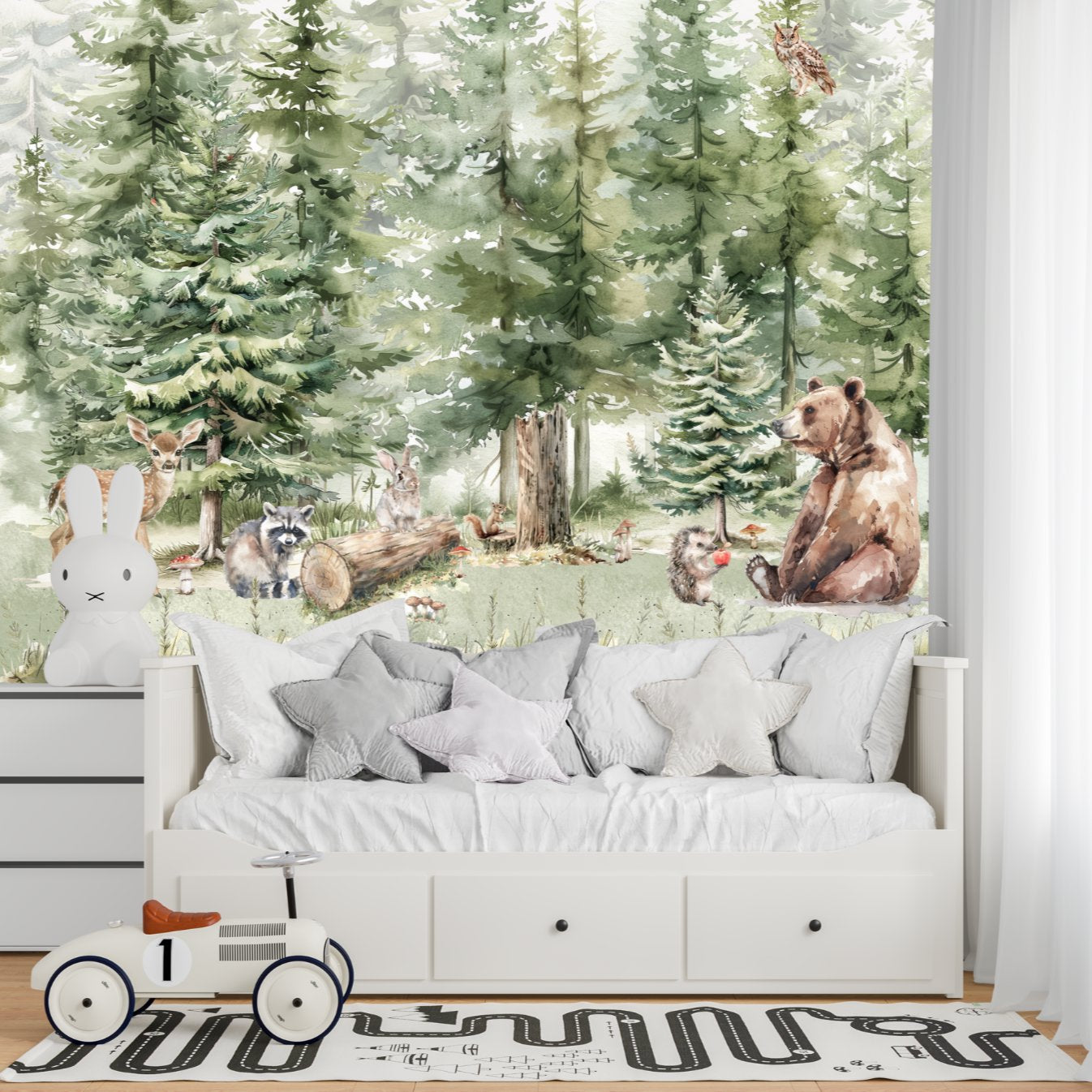 Papier Peint Animaux  <br/> Balade Enchantée dans la Forêt Animale