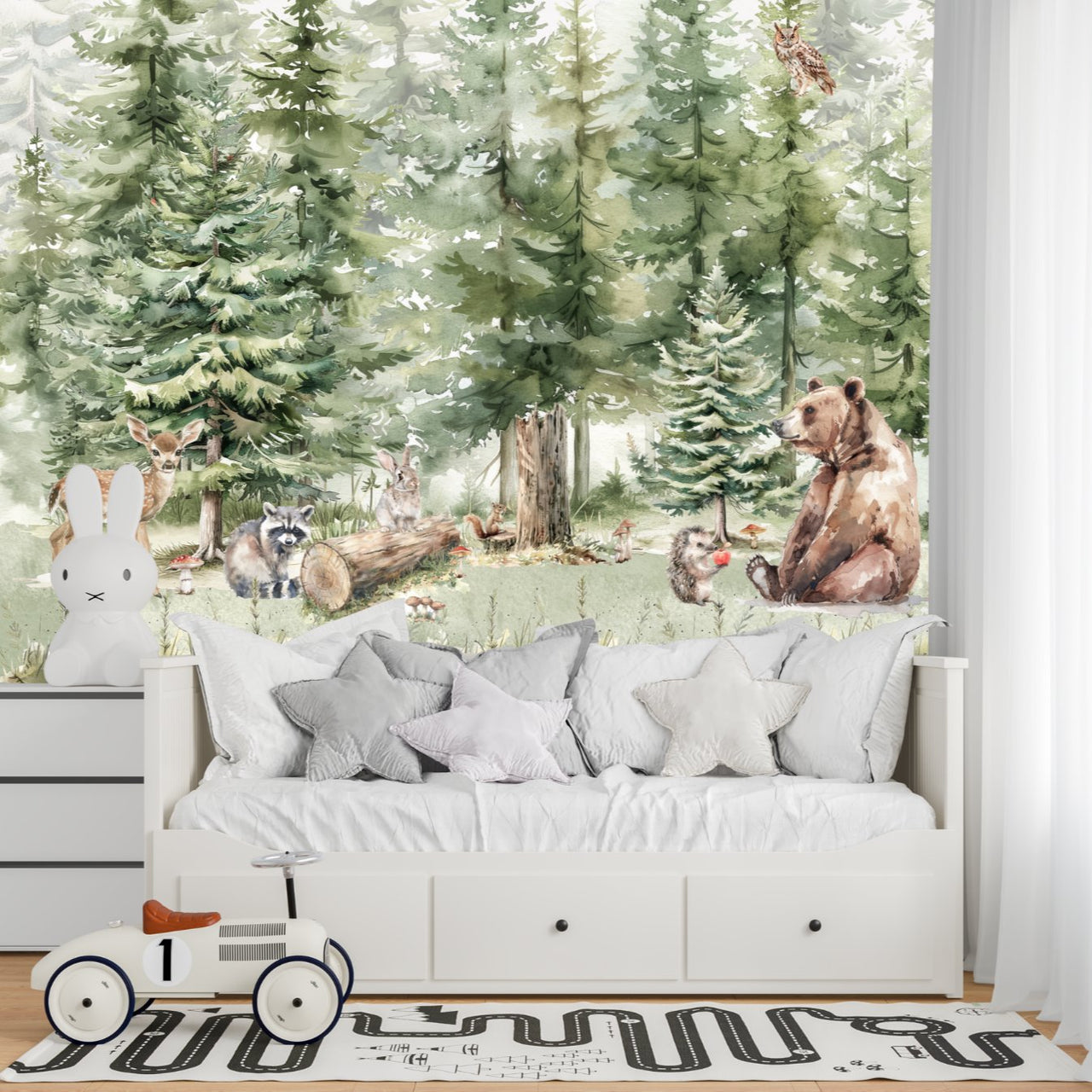 Papier Peint Animaux  <br/> Balade Enchantée dans la Forêt Animale
