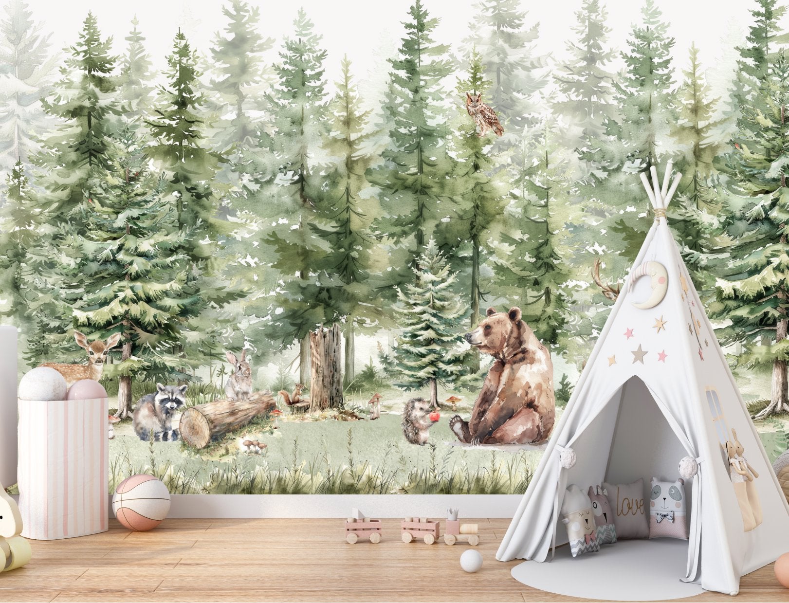 Papier Peint Animaux  <br/> Balade Enchantée dans la Forêt Animale