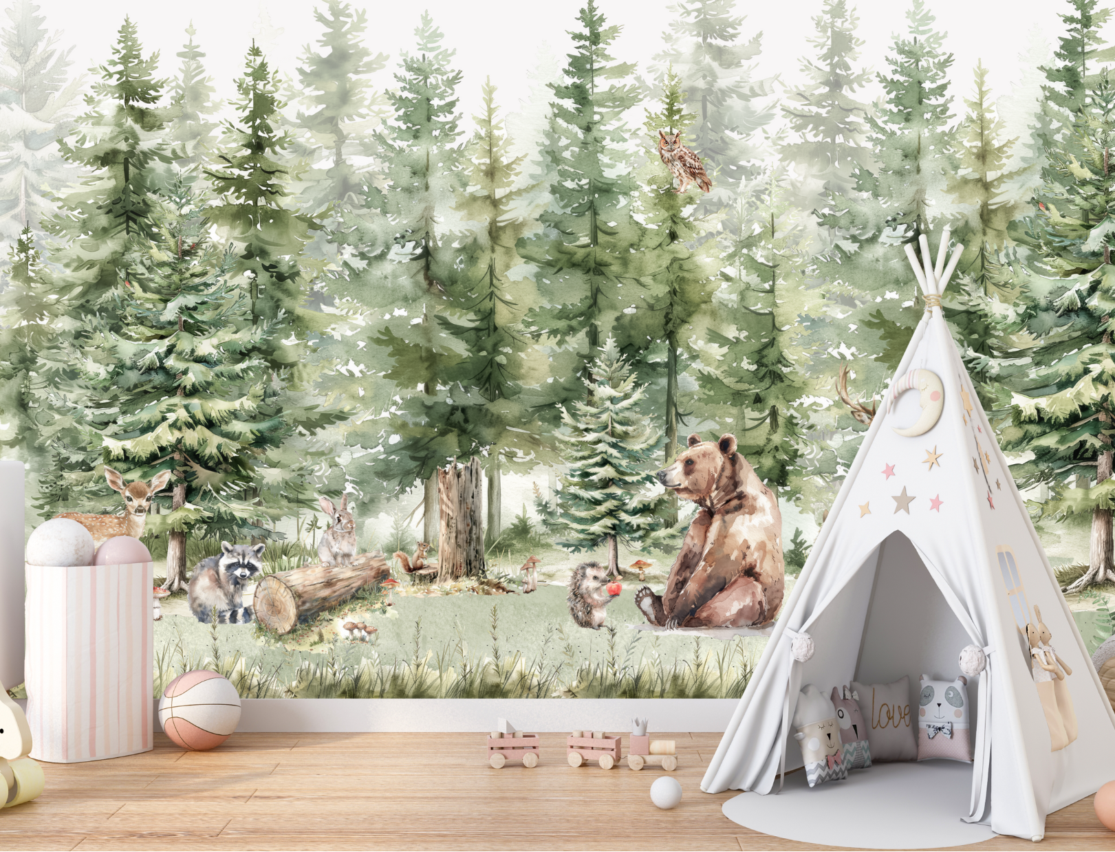 Papier Peint Forêt Animaux | Le Petit Intissé