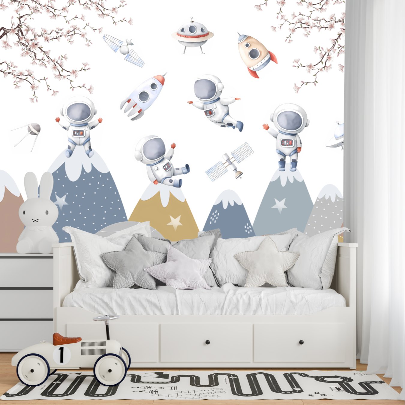 Papier Peint Espace <br/> Astronautes dans la Montagne