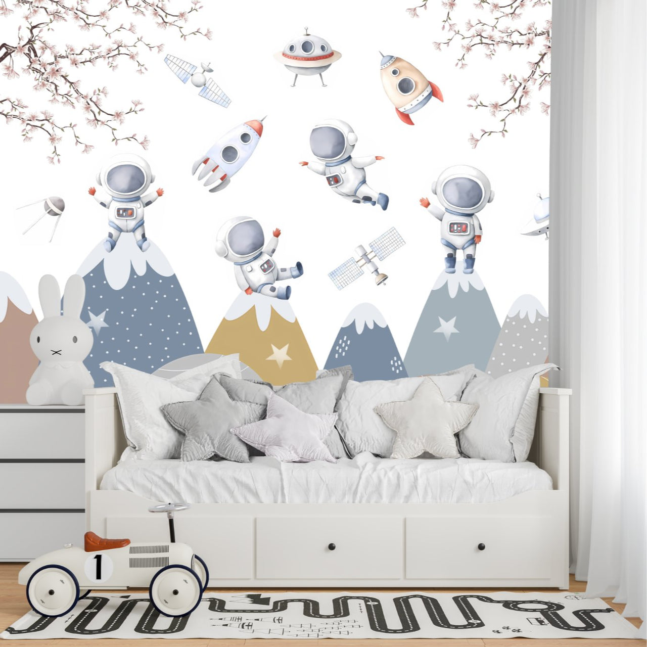 Papier Peint Espace <br/> Astronautes dans la Montagne