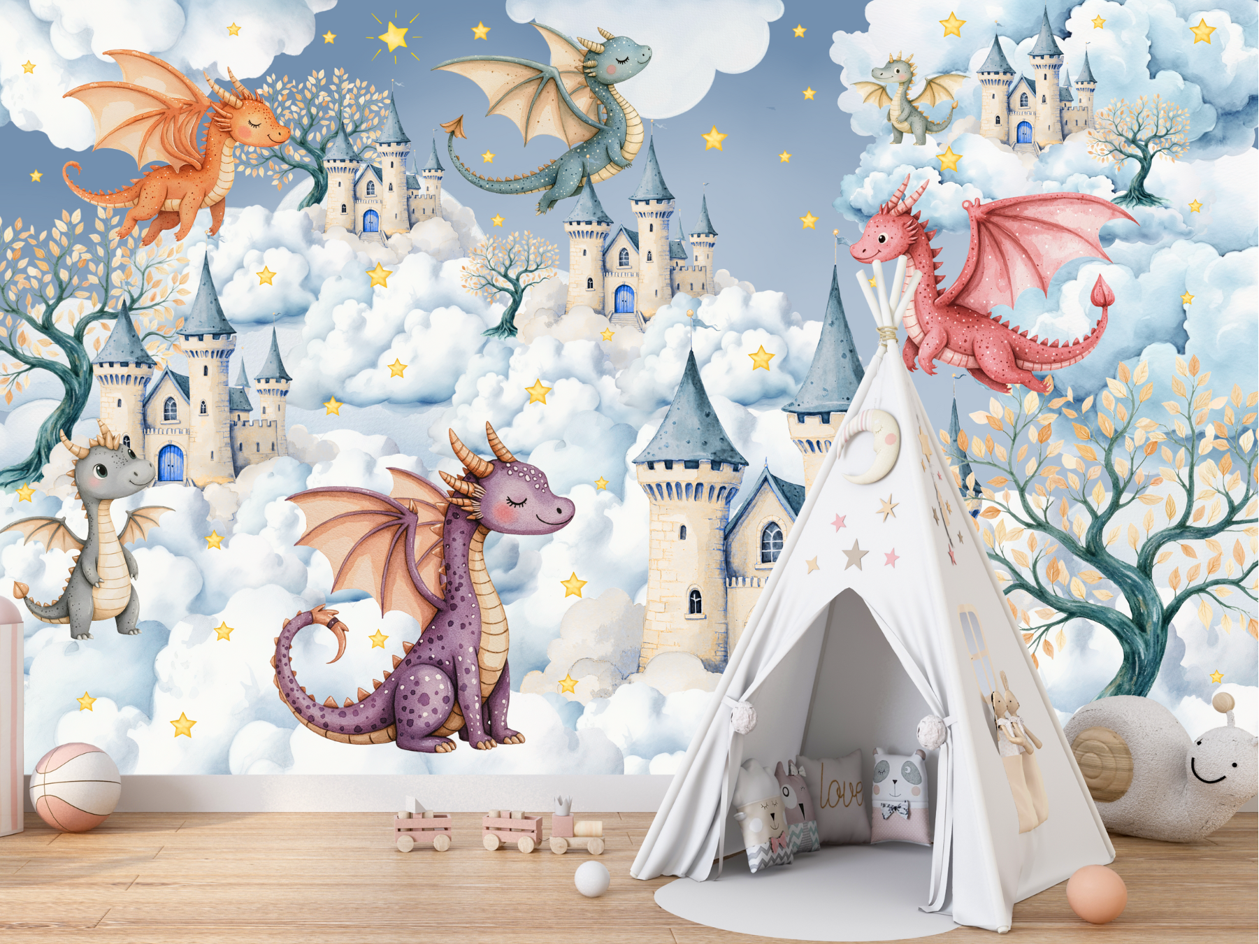 Papier Peint Bébé Dragon | Le Petit Intissé
