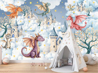 Thumbnail for Papier Peint Animaux  <br/> Dragon au Pays des Nuages