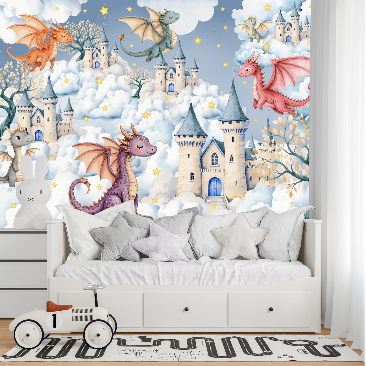 Papier Peint Animaux  <br/> Dragon au Pays des Nuages