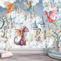 Thumbnail for Papier Peint Animaux  <br/> Dragon au Pays des Nuages
