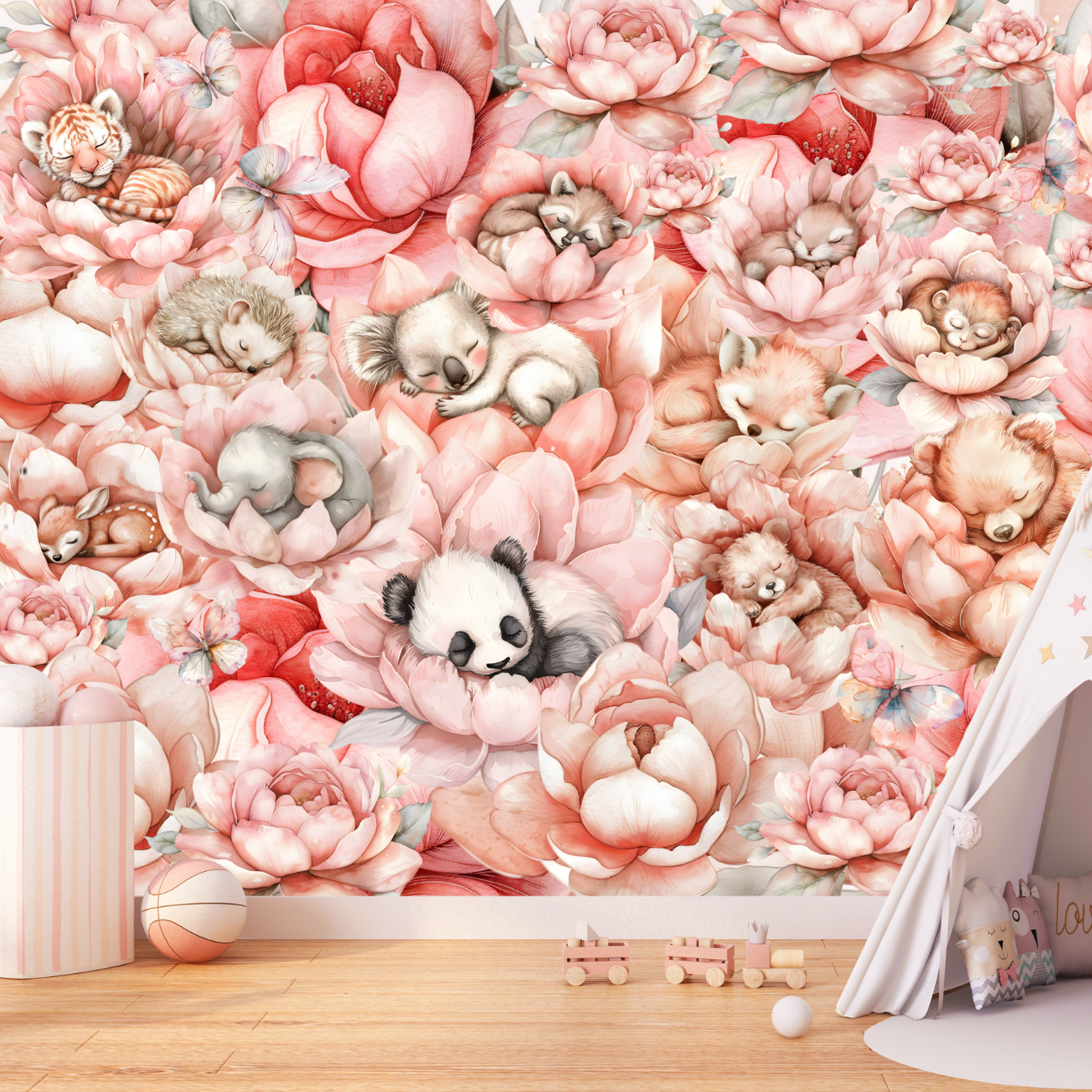 Papier Peint Animaux Fleurs | Le Petit Intissé