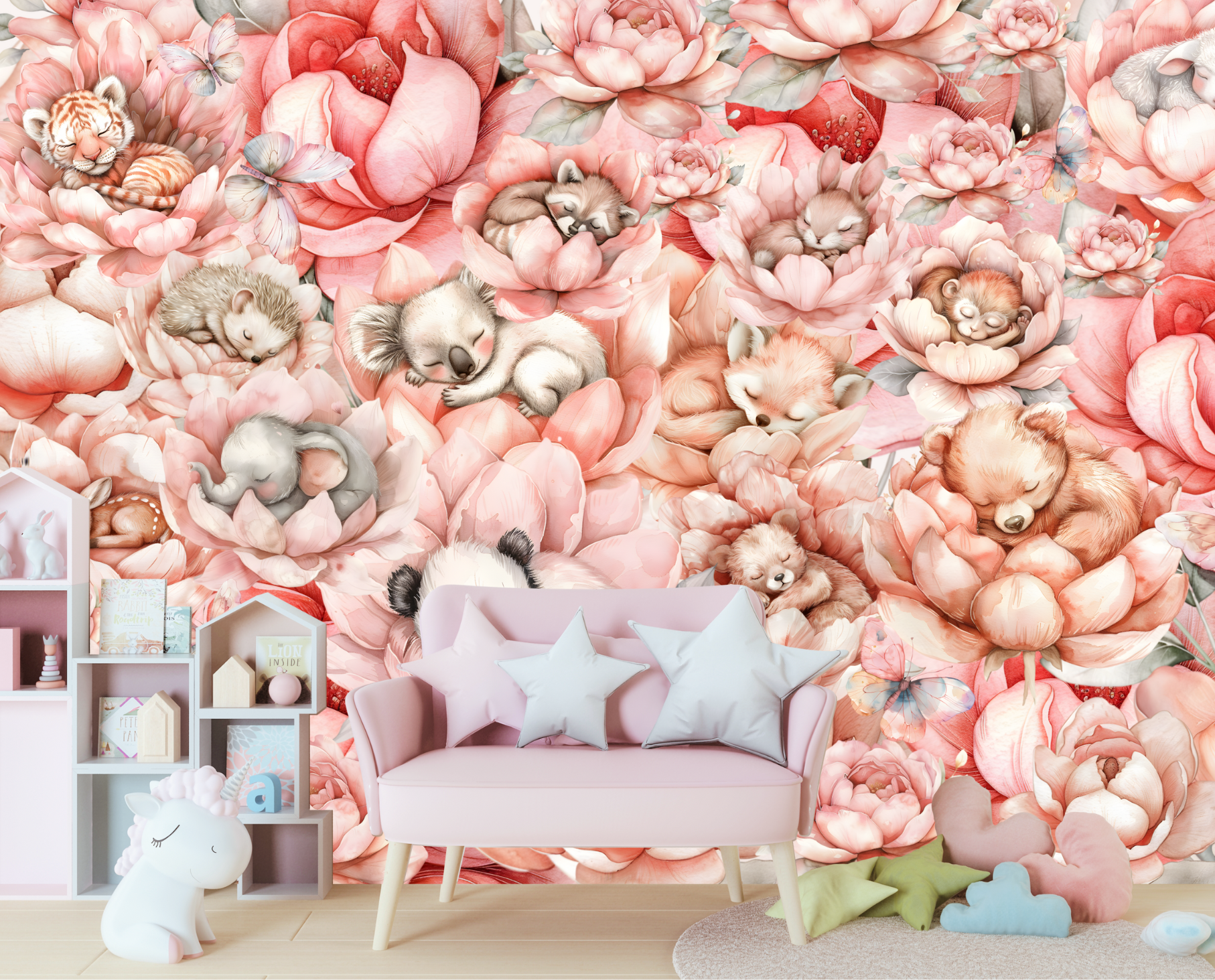 Papier Peint Animaux Fleurs | Le Petit Intissé