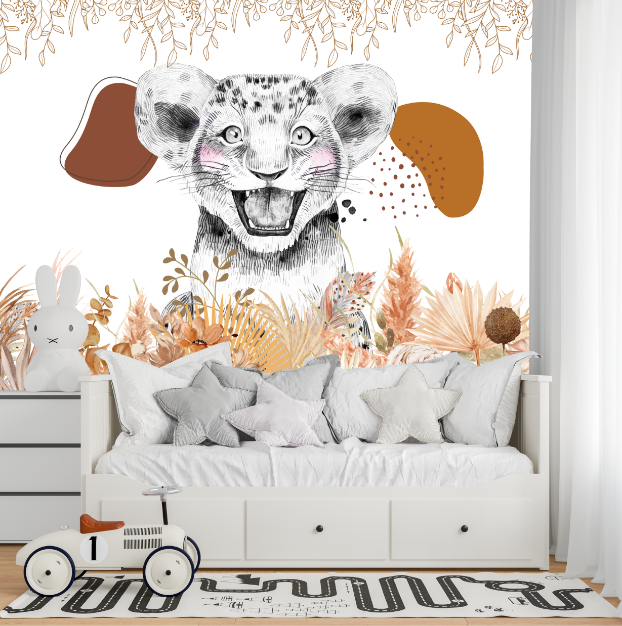 Papier Peint Lion Chambre Enfant | Le Petit Intissé