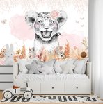 Papier Peint Lion Fille | Le Petit Intissé