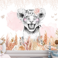 Thumbnail for Papier Peint Lion Fille | Le Petit Intissé