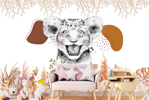 Papier Peint Lion Chambre Enfant | Le Petit Intissé